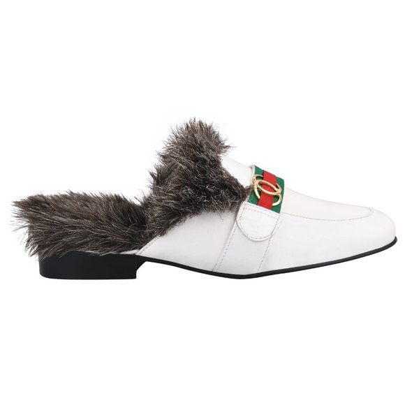 Mens Manmade Leather EEL Print Comfortable Fur Lining Slip On Party Mules main image 4